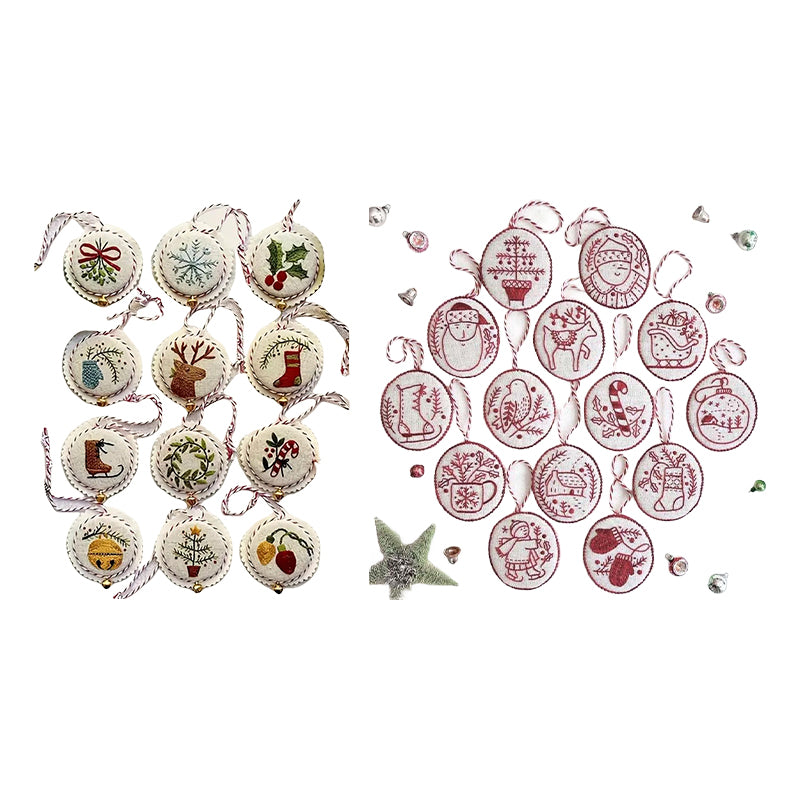 Hand Embroidery Christmas Ornaments Kit