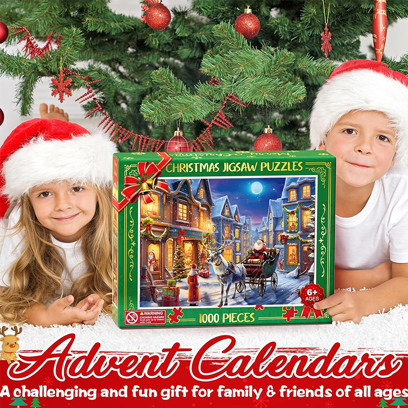 Advent Calendar Christmas Jigsaw Puzzles Blind Box 24 Parts 1000 Pieces