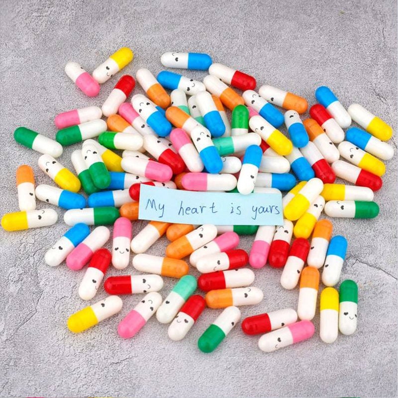 Mixed Color Capsule Letters Message In Glass Bottles