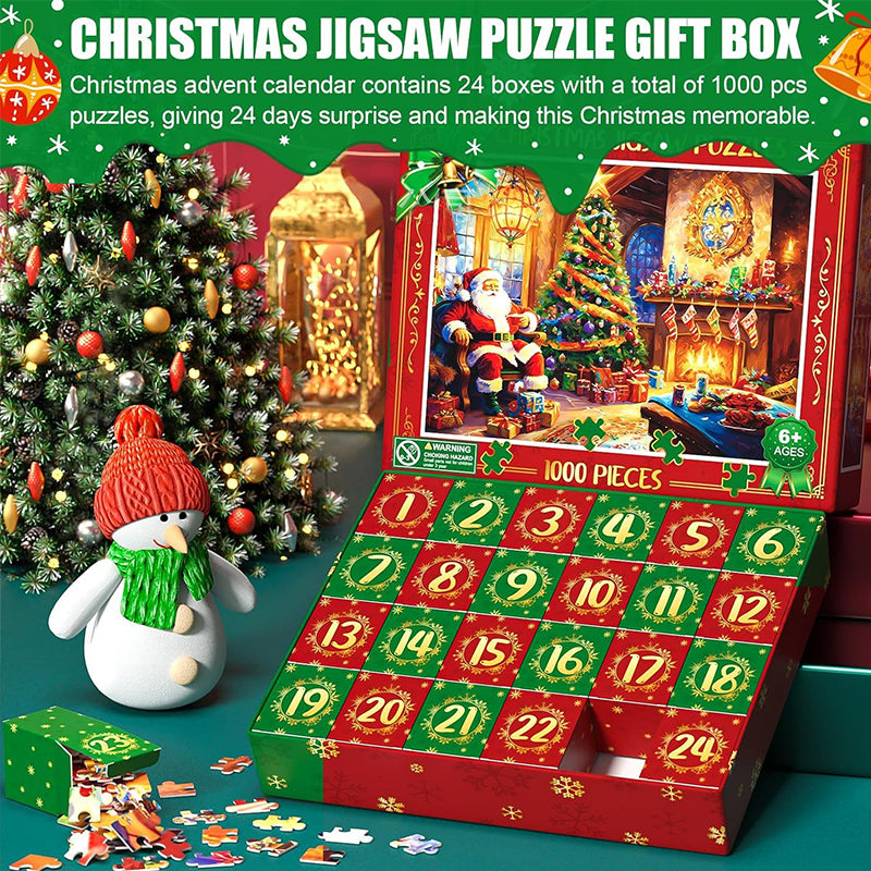 Advent Calendar Christmas Jigsaw Puzzles Blind Box 24 Parts 1000 Pieces