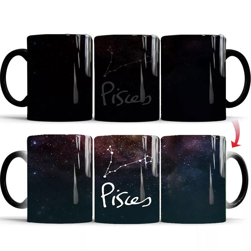 Zodiac Color Changing Magic Mugs, Heat Sensitive Ceramics Cups