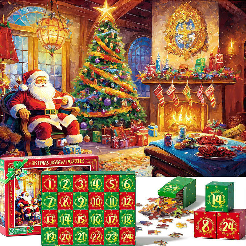 Christmas Jigsaw Advent Calendar Puzzle Blind Box 24 Parts