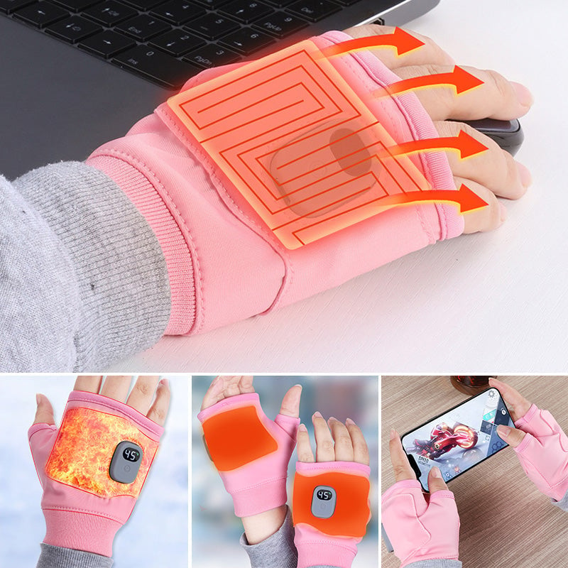 USB Rechargeable Heated Fingerless Gloves