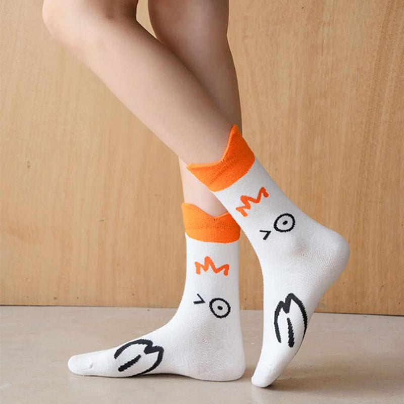 4 Pairs Funny Goose Game Socks Untitled Animal Novelty Cotton Hosiery