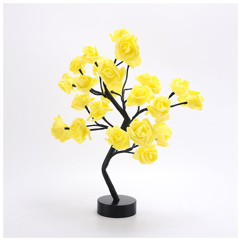 Tabletop Rose Flower Tree Lamp