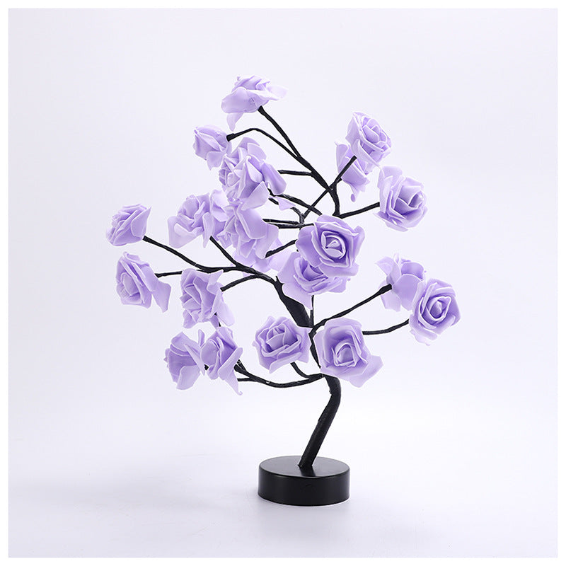 Tabletop Rose Flower Tree Lamp