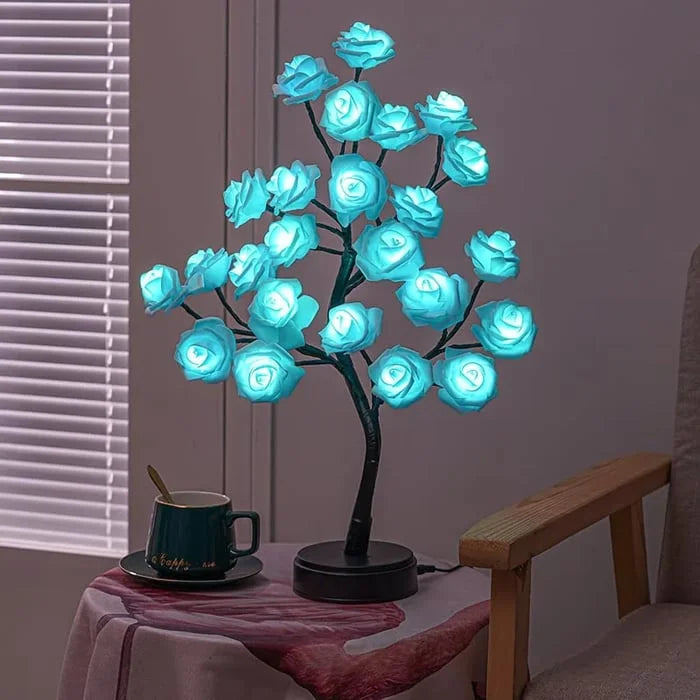 Tabletop Rose Flower Tree Lamp