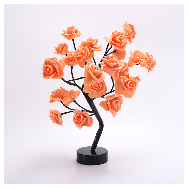 Tabletop Rose Flower Tree Lamp