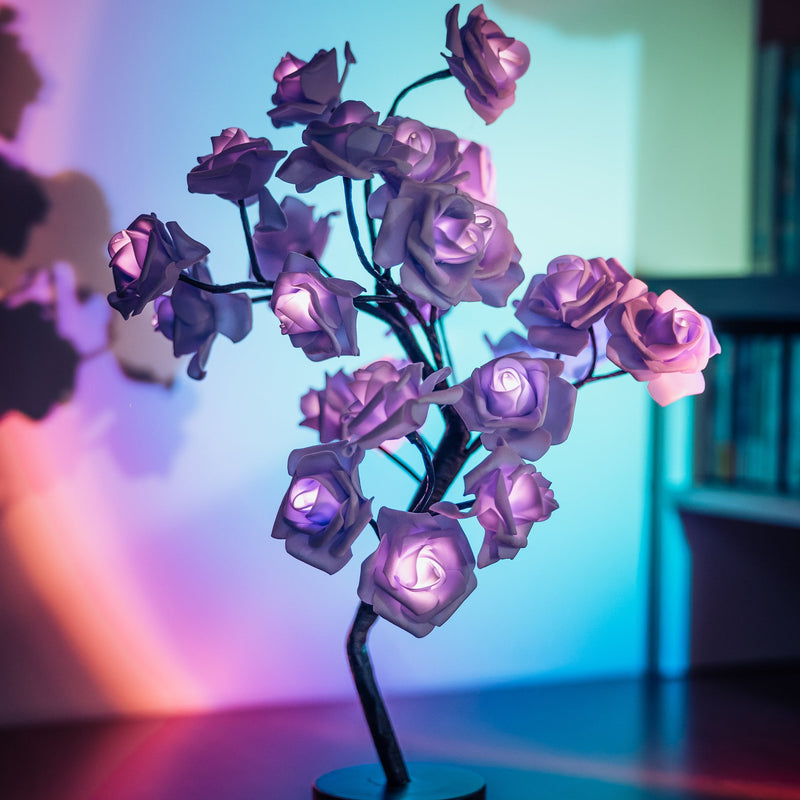 Tabletop Rose Flower Tree Lamp