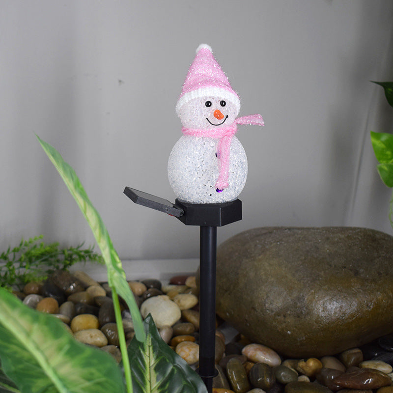 Super Cute Waterproof Solar Power Snowman Lamp