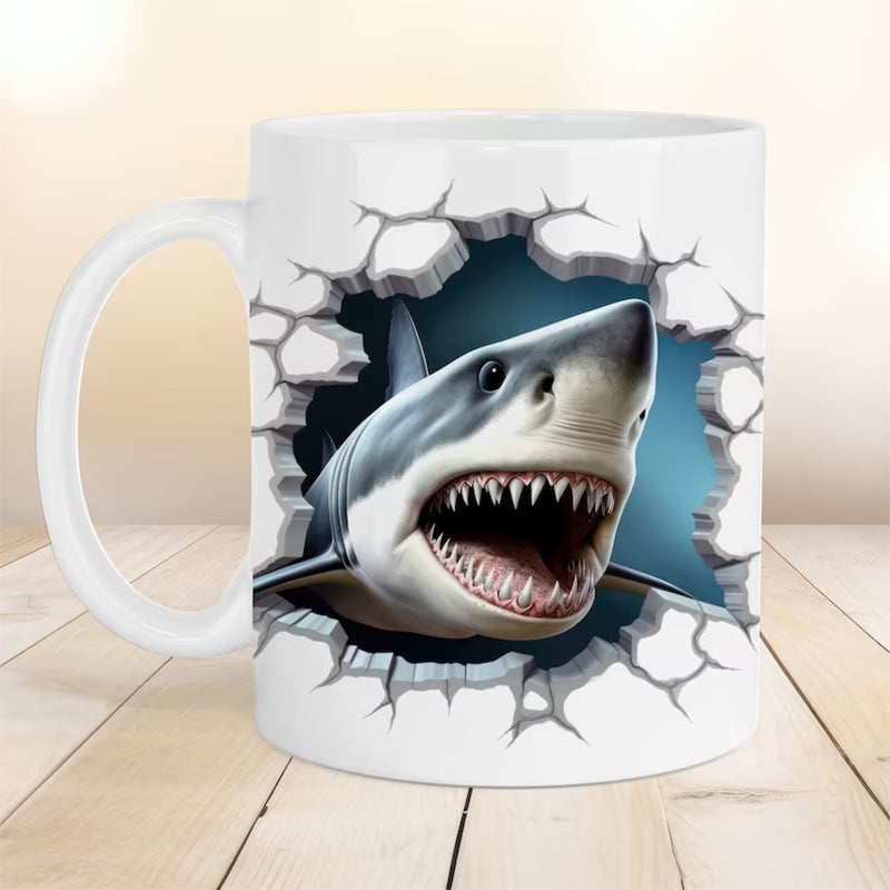 3D Ocean Beach Break Through Theme Coffee Mug