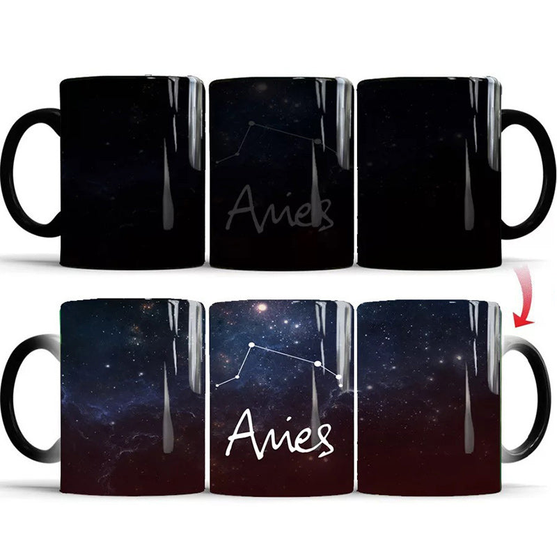 Zodiac Color Changing Magic Mugs, Heat Sensitive Ceramics Cups