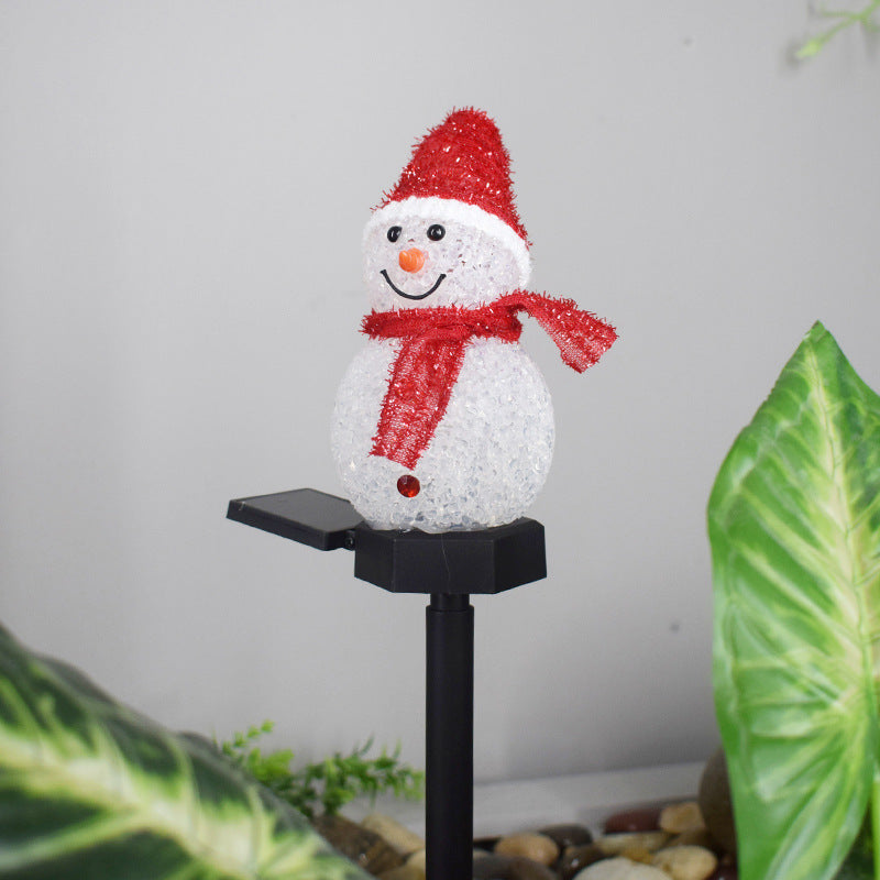 Super Cute Waterproof Solar Power Snowman Lamp