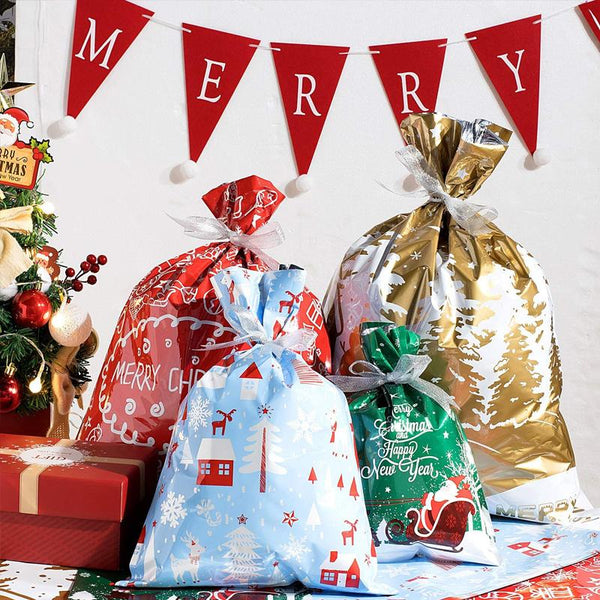 Christmas Reusable Gift Drawstring Bags