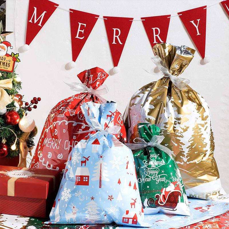 Christmas Reusable Gift Drawstring Bags