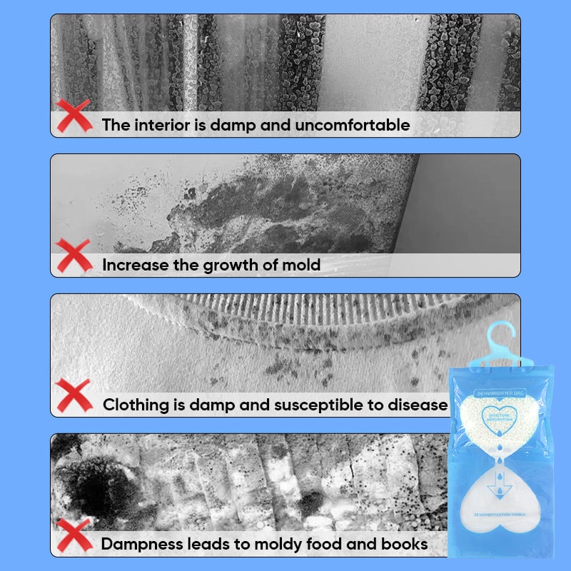 Hanging Interior Wardrobe Dehumidifier, Hanging Moisture Absorber Bags