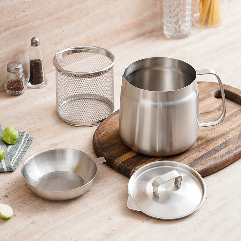 2-in-1 Stainless Steel Multifunctional Oil Strainer Pot