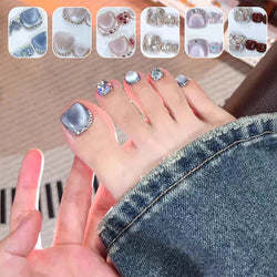 14 Pcs Short Square Press on Toenails