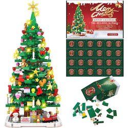 24 Days Countdown Advent Calendar, Christmas Tree Building Toy Set