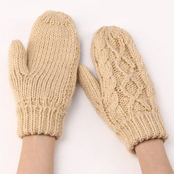 Diamond-shaped Finger-covered Woolen Gloves