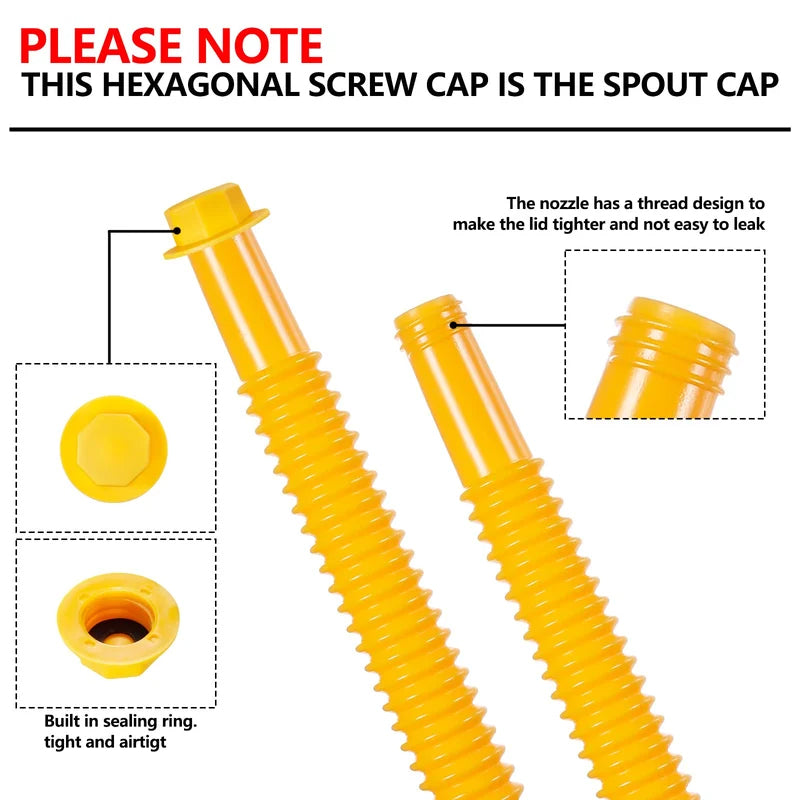 Gas Can Spout Replacement With Anti-Spill Flexible Nozzle