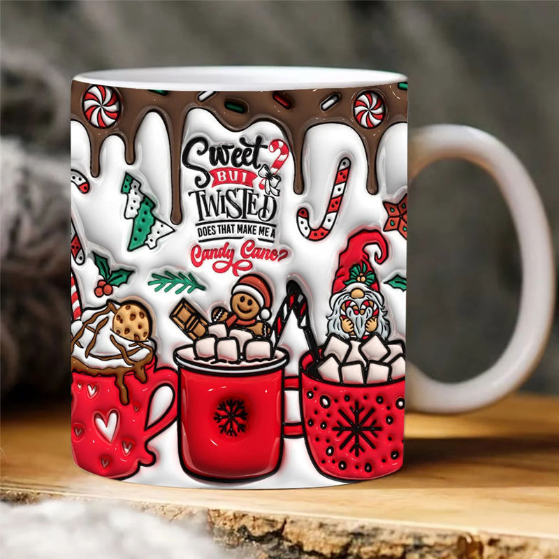 3D Christmas Gingerman Ceramic Coffee Mug