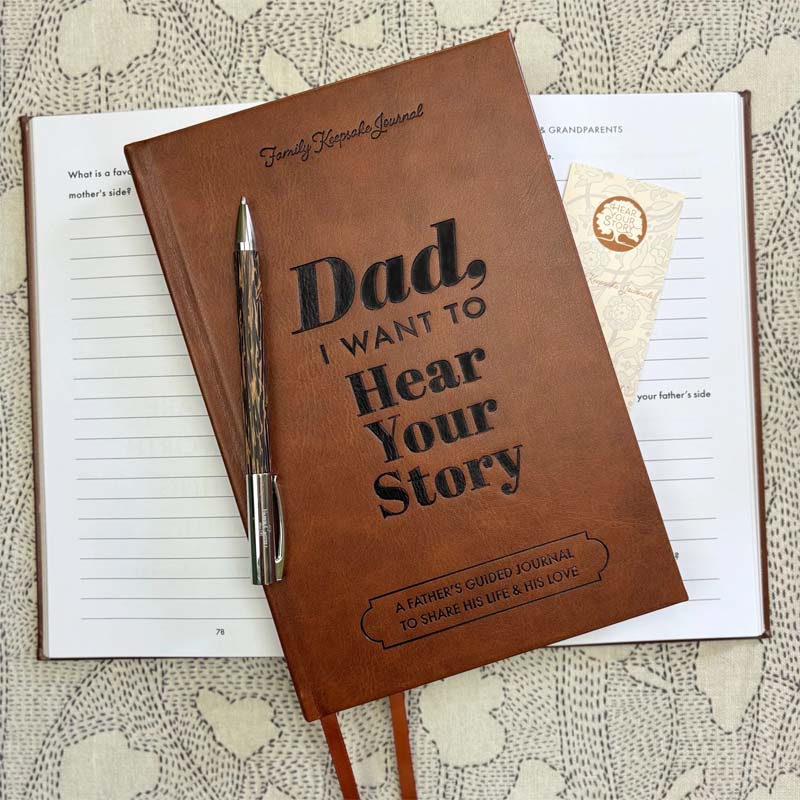 "Dad, I Want to Hear Your Story" Heirloom Edition Leather Wrapped Hardcover