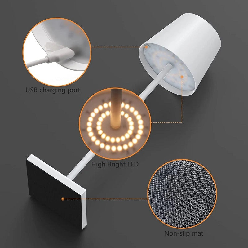 Modern Rechargeable LED Cordless Table Lamp