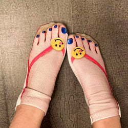 Funny 3D Pattern Flip Flop Manicure Print Socks