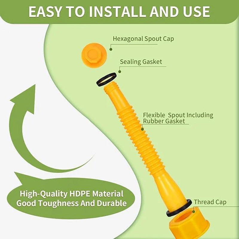 Gas Can Spout Replacement With Anti-Spill Flexible Nozzle