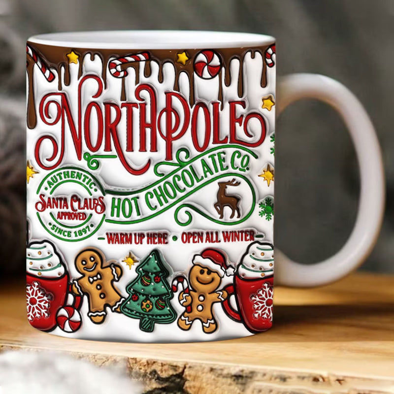 3D Christmas Gingerman Ceramic Coffee Mug