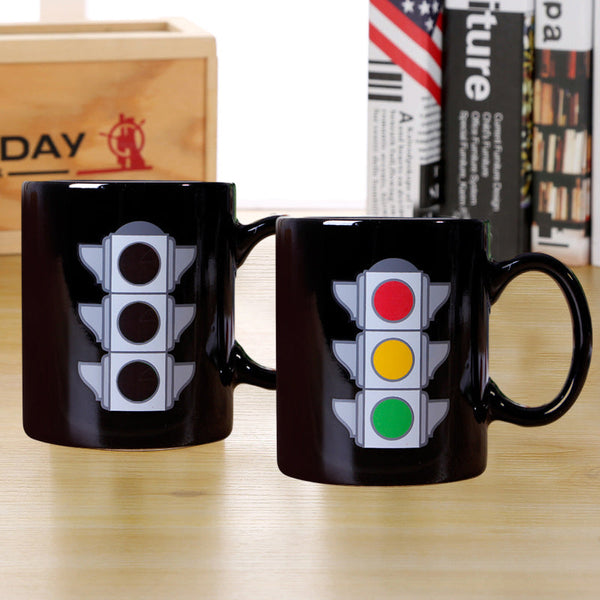 Traffic Light Magic Heat Sensitive Color Changing Ceramic Coffee Mug