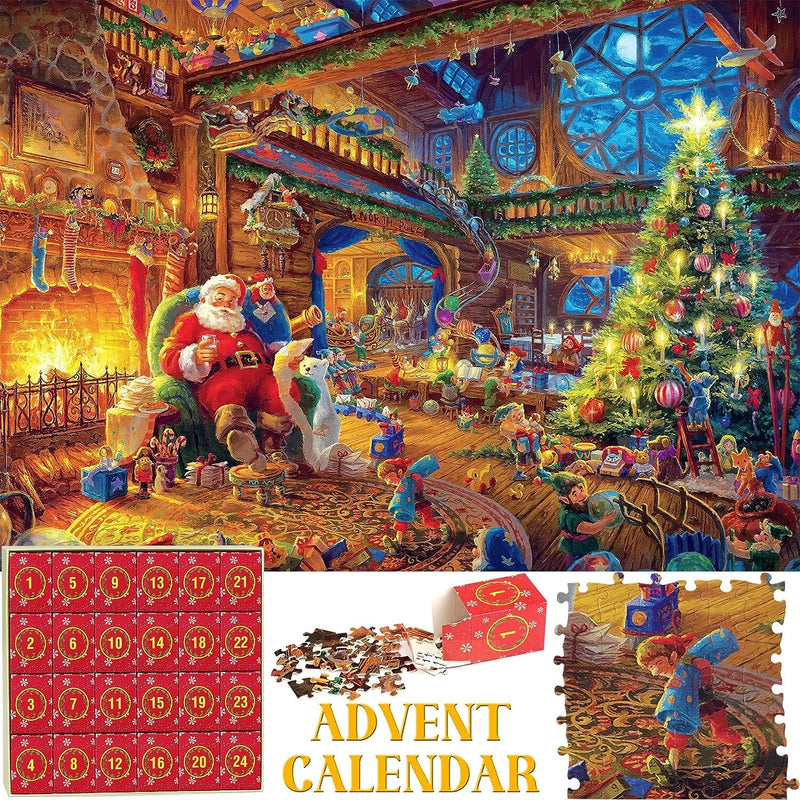 Christmas Advent Calendar Jigsaw Puzzle Blind Box 1000/1008pcs