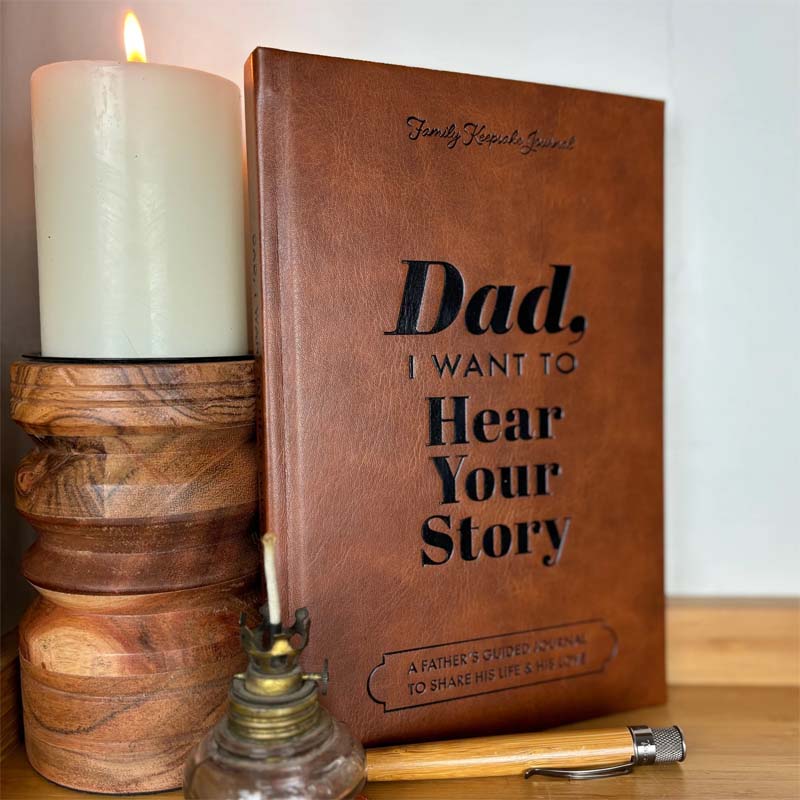 "Dad, I Want to Hear Your Story" Heirloom Edition Leather Wrapped Hardcover