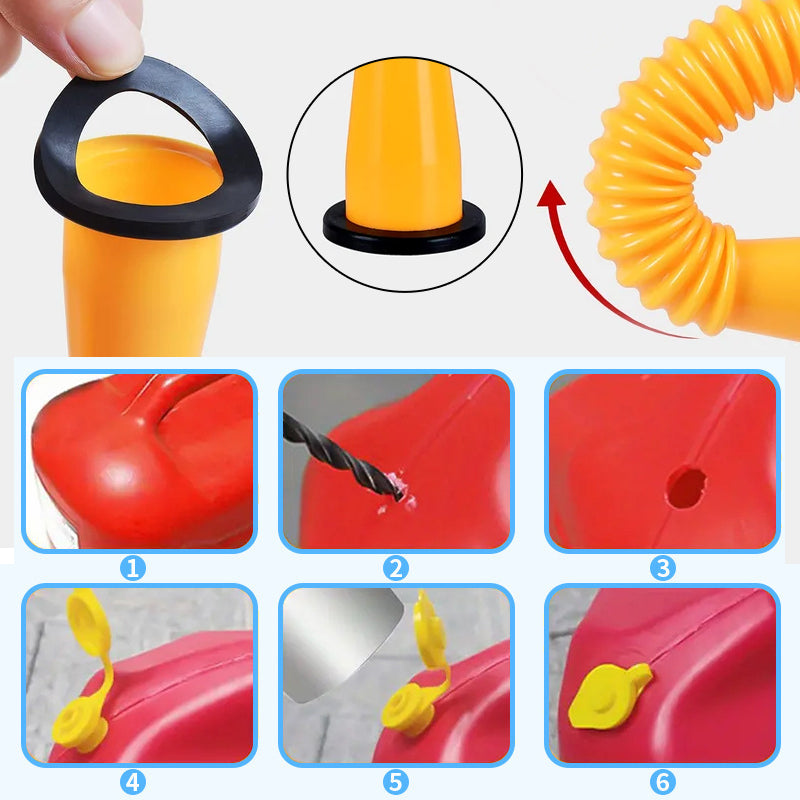 Gas Can Spout Replacement With Anti-Spill Flexible Nozzle