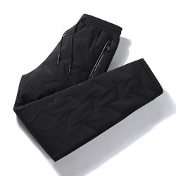 Unisex Thickened Windproof Winter Soft Fleece-Lined Pants with Zippered Pockets