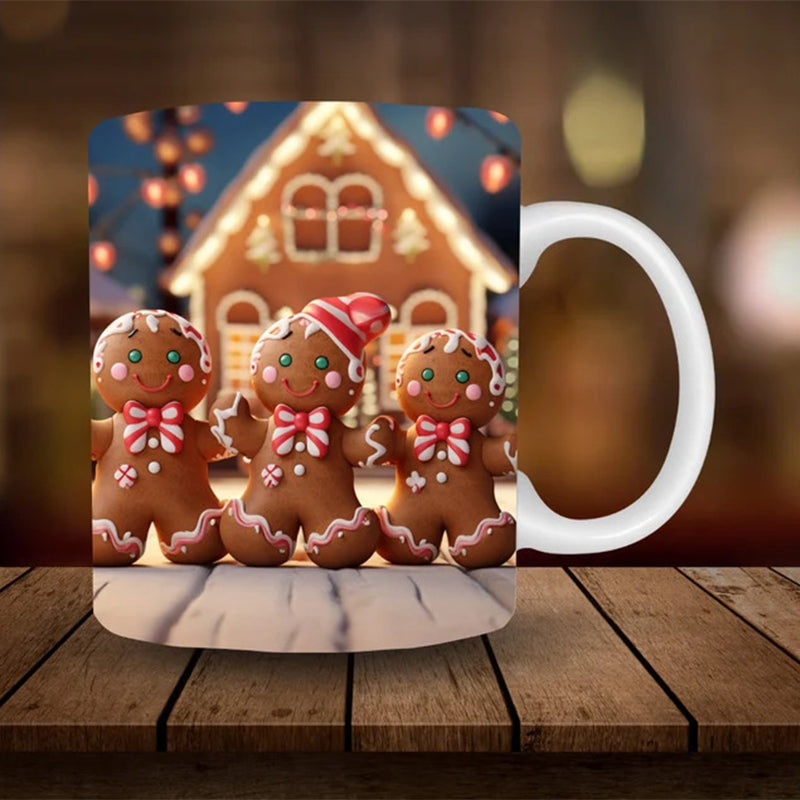 3D Snowman Ceramic Mug - Funny Christmas Gift