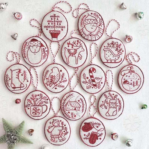 Hand Embroidery Christmas Ornaments Kit