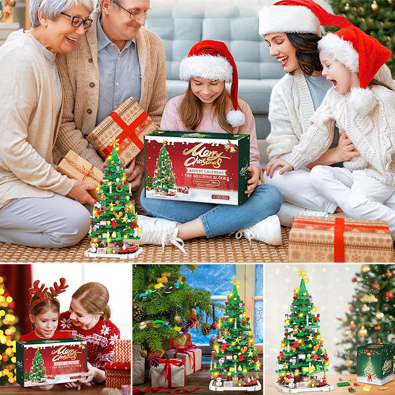 24 Days Countdown Advent Calendar, Christmas Tree Building Toy Set