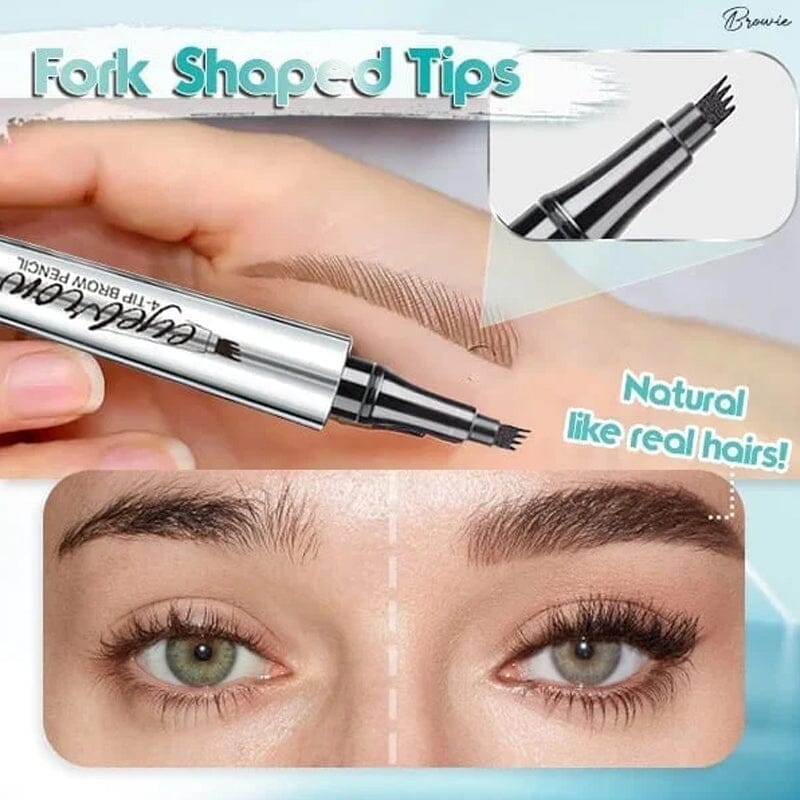 3D Waterproof  Microblading Eyebrow Pen with 4 Fork Tip