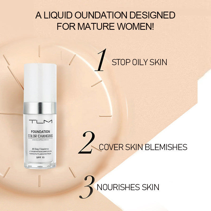 TLM Flawless Colour Changing Warm Skin Tone Long Lasting Foundation