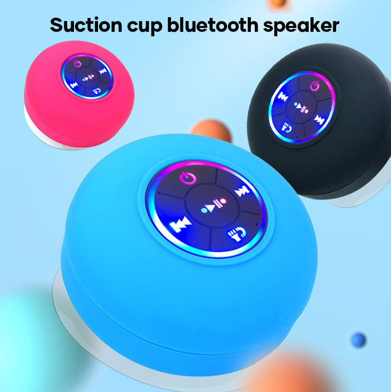 Mini Waterproof Suction Cup Shower Bluetooth Speaker with Led Light