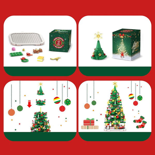 24 Days Countdown Advent Calendar, Christmas Tree Building Toy Set