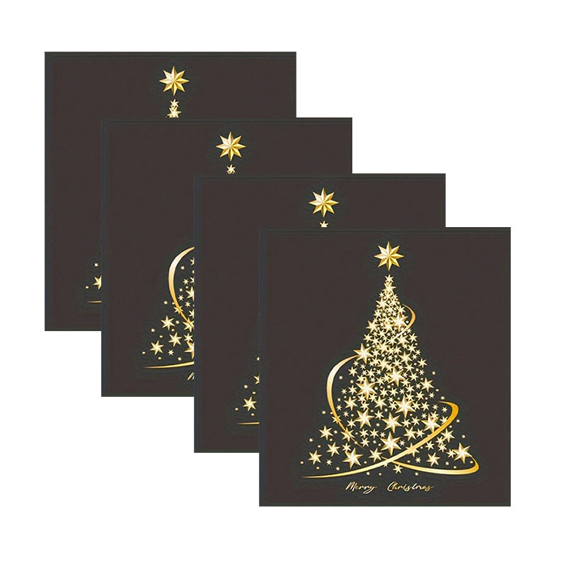 Golden Christmas Tree Window Clings Stickers for Glass