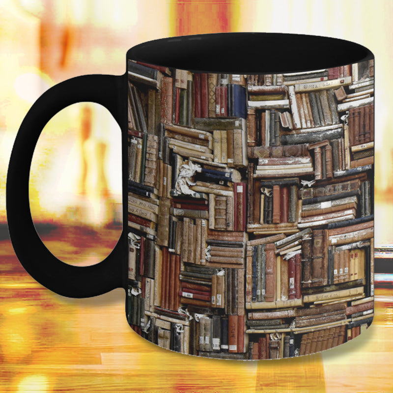 Cat Book Lover Ceramic Coffee Mug