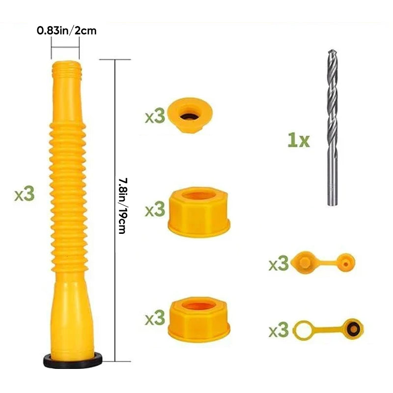 Gas Can Spout Replacement With Anti-Spill Flexible Nozzle