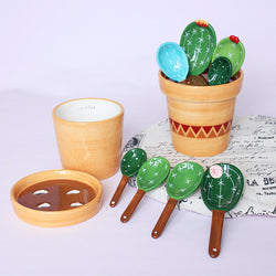 Prickly Cacti Measuring Set, Ceramic Measuring Spoons and Cups