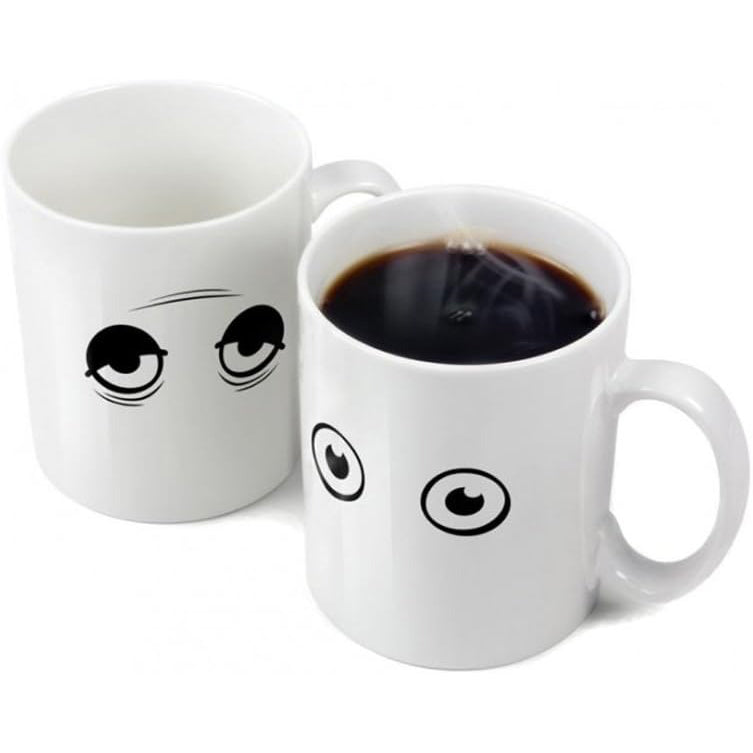 Wake-Up Eyes Magic Heat Sensitive Color Changing Ceramic Coffee Mug