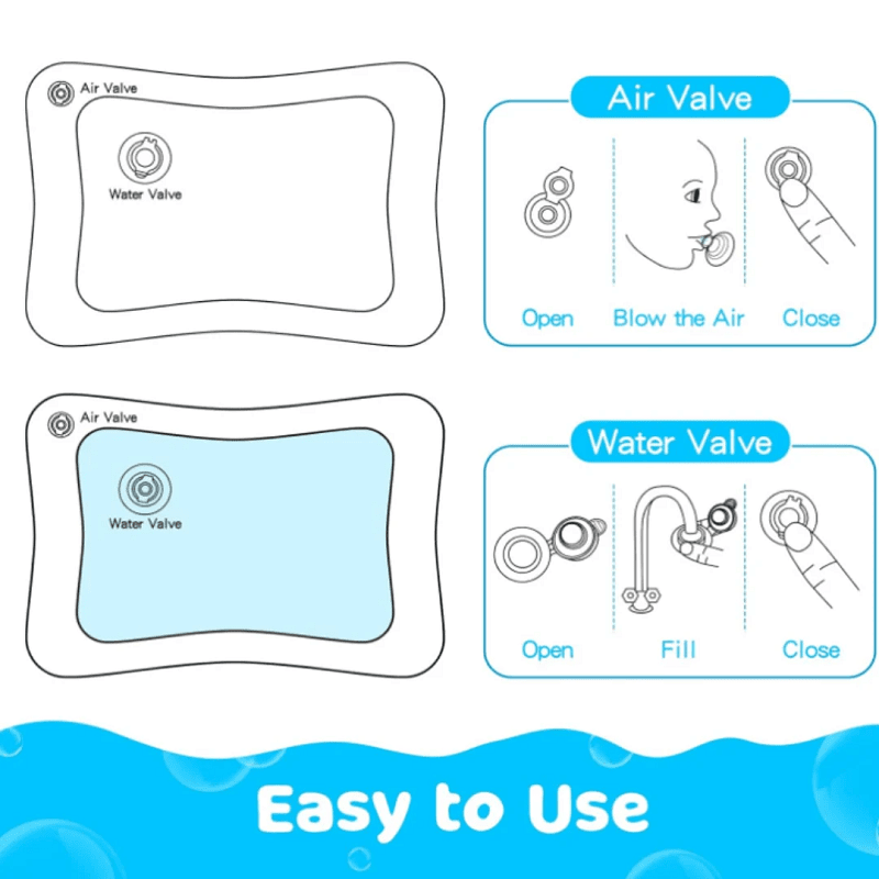 Inflatable Tummy Time Water Sensory Mat for Baby&Pet