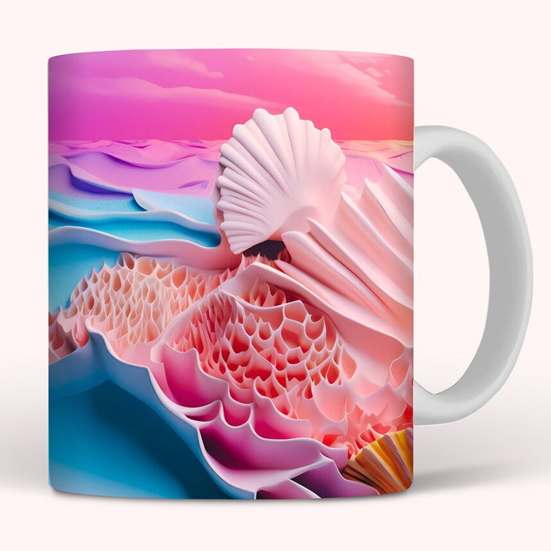 3D Ocean Beach Break Through Theme Coffee Mug